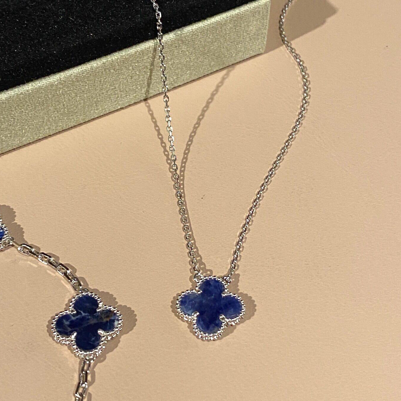 [Royal Top]CLOVER 15MM PIETERSITE NECKLACE SILVER