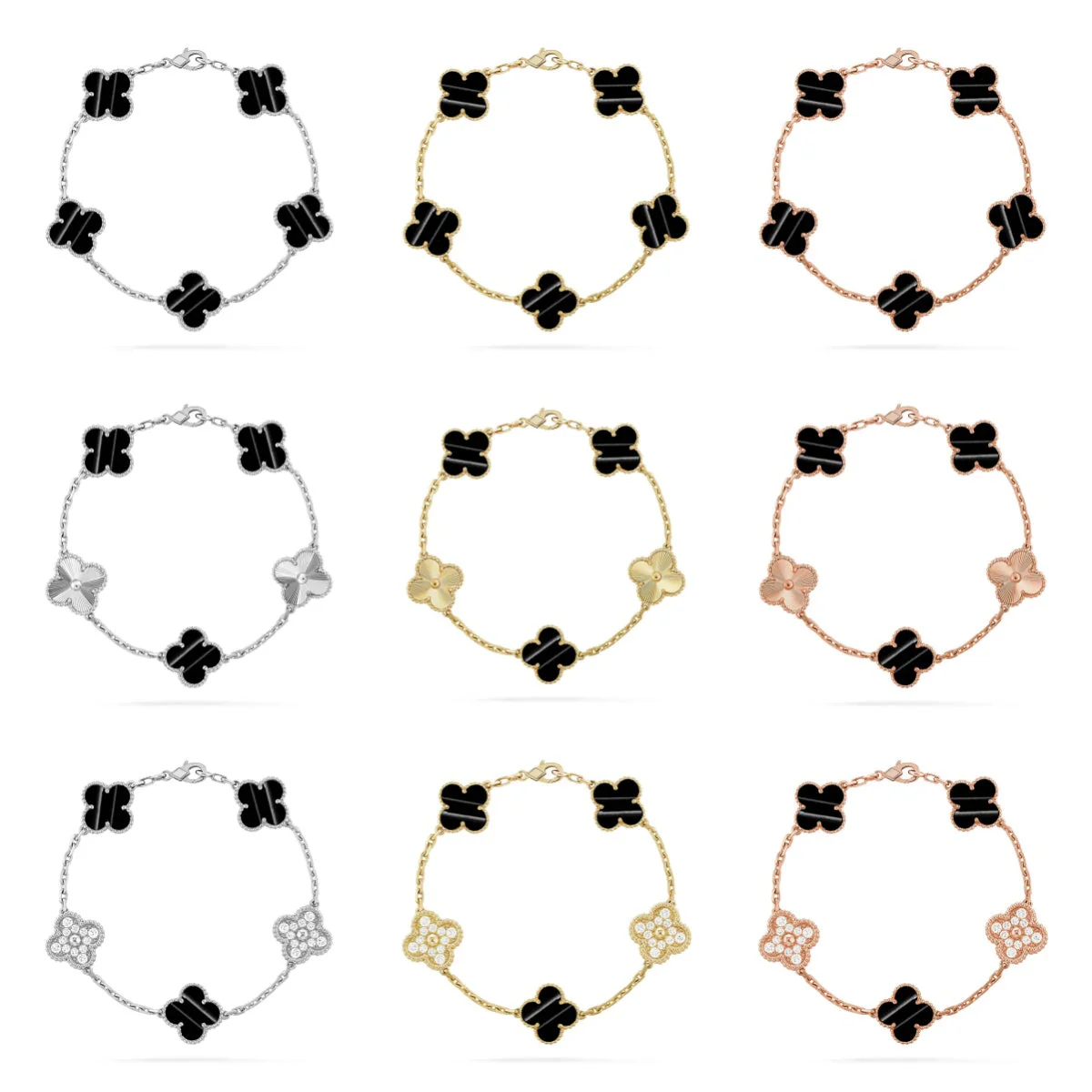 [Royal Top] CLOVER 5 MOTIF PULSAR STONE BRACELET COLLECTION