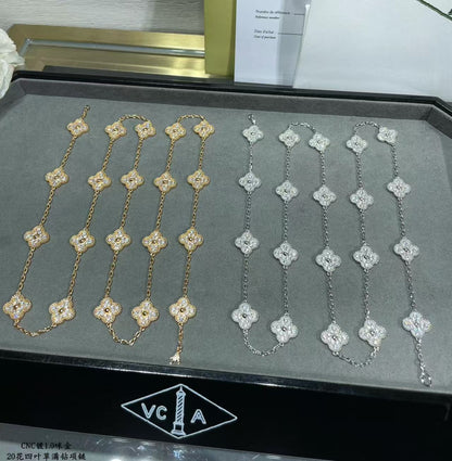 [Royal Top]CLOVER 20 MOTIFS FULL-DIAMOND NECKLACE