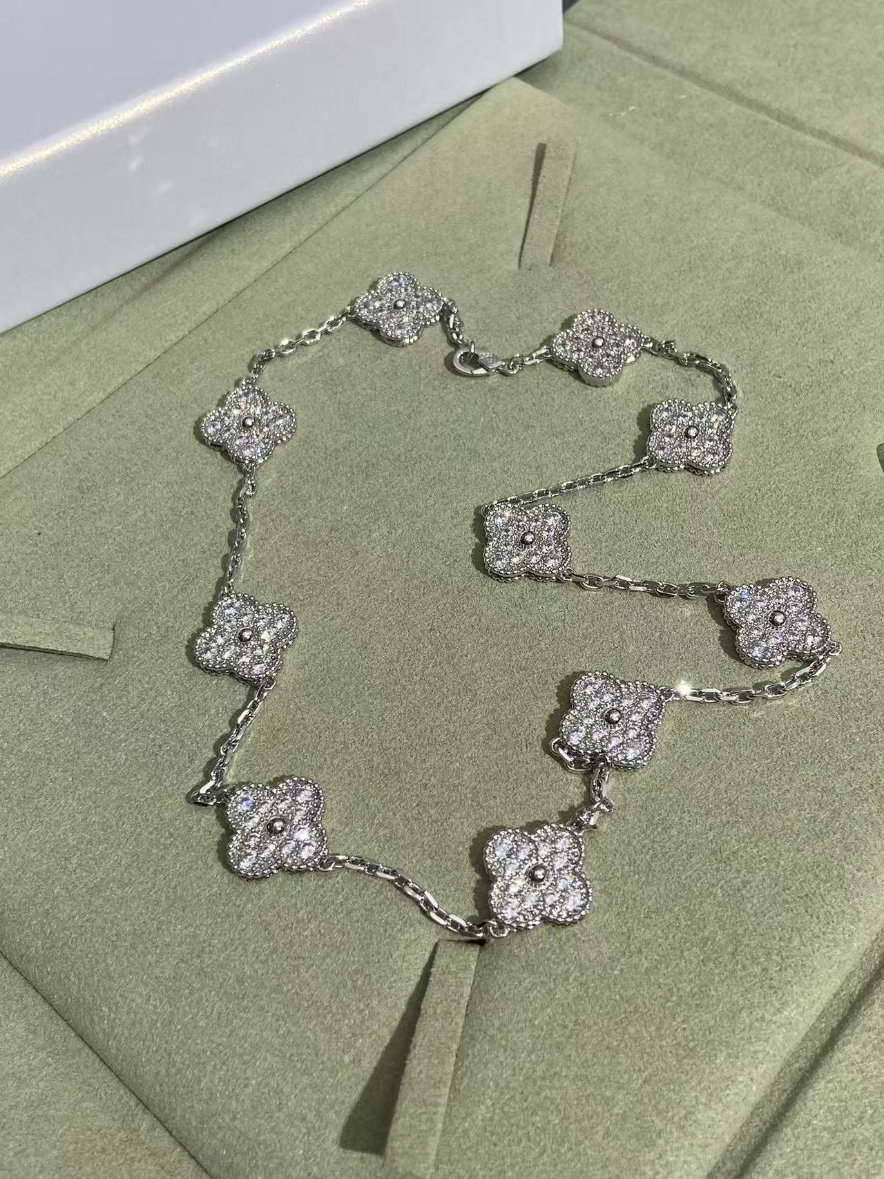 [Royal Top]CLOVER 10 MOTIFS  FULL DIAMOND NECKLACE