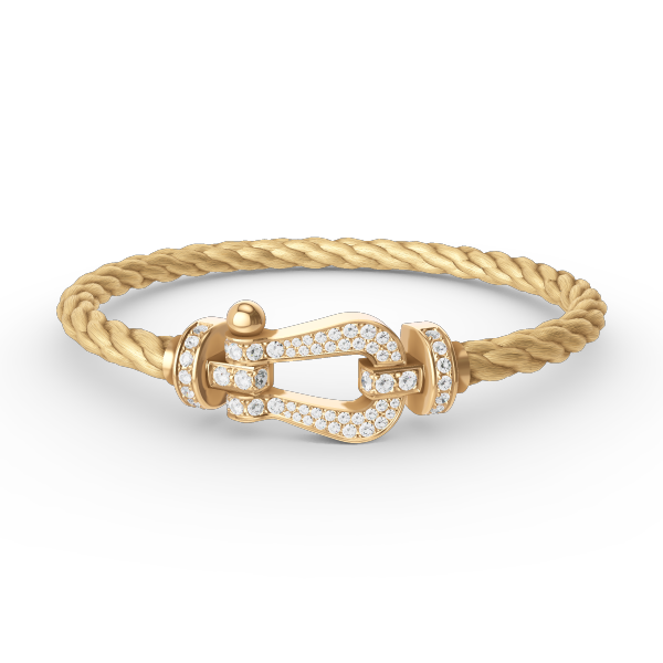 [Royal Top]FORCE LARGE HORSESHOE FULL DIAMOND BRACELET GOLD