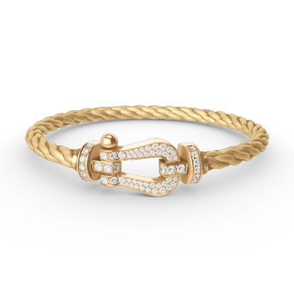 [Royal Top]FORCE LARGE HORSESHOE FULL DIAMOND BRACELET GOLD