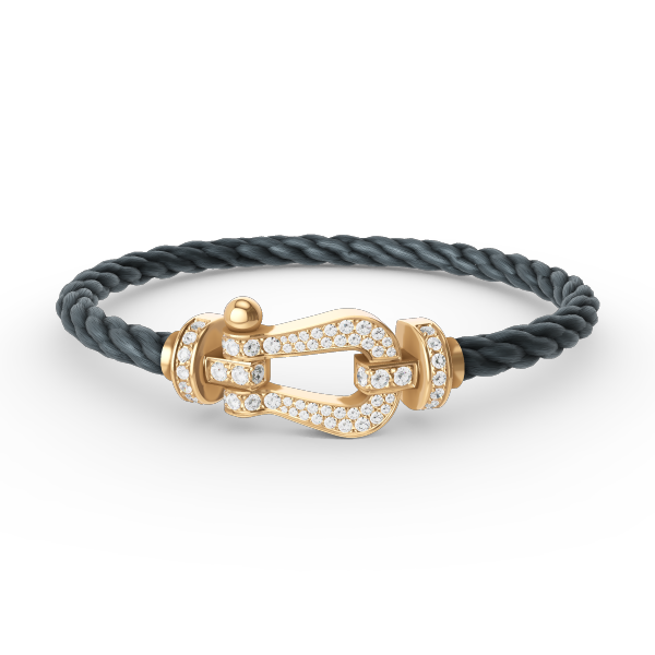 [Royal Top]FORCE LARGE HORSESHOE FULL DIAMOND BRACELET GOLD
