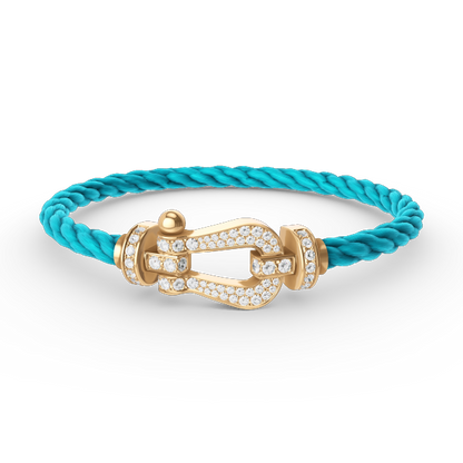 [Royal Top]FORCE LARGE HORSESHOE FULL DIAMOND BRACELET GOLD