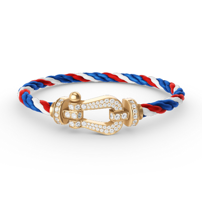 [Royal Top]FORCE LARGE HORSESHOE FULL DIAMOND BRACELET GOLD