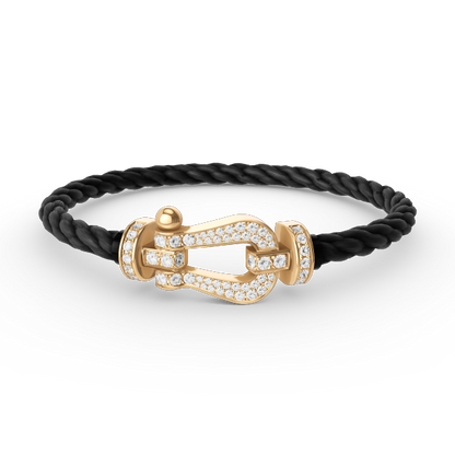 [Royal Top]FORCE LARGE HORSESHOE FULL DIAMOND BRACELET GOLD