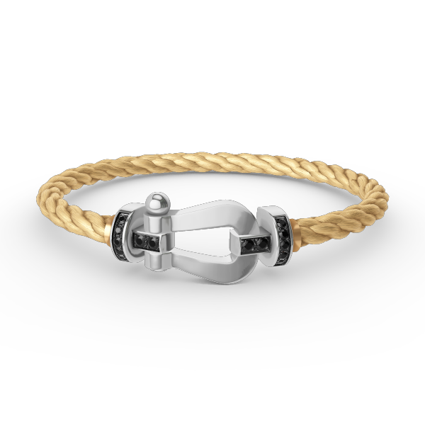 [Royal Top]FORCE LARGE HORSESHOE BLACK DIAMOND BRACELET SILVER