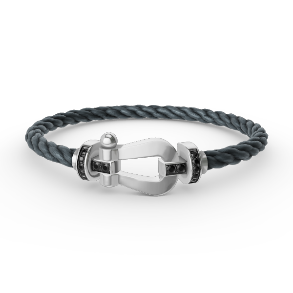 [Royal Top]FORCE LARGE HORSESHOE BLACK DIAMOND BRACELET SILVER