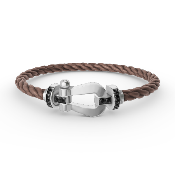 [Royal Top]FORCE LARGE HORSESHOE BLACK DIAMOND BRACELET SILVER