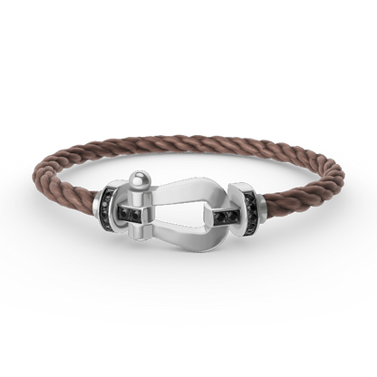 [Royal Top]FORCE LARGE HORSESHOE BLACK DIAMOND BRACELET SILVER