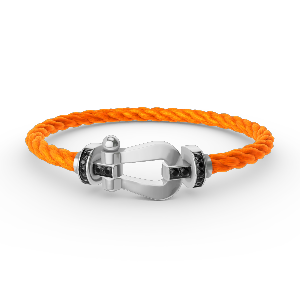 [Royal Top]FORCE LARGE HORSESHOE BLACK DIAMOND BRACELET SILVER