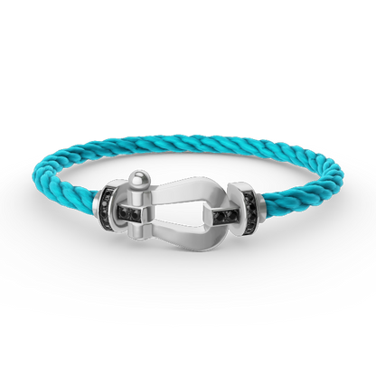 [Royal Top]FORCE LARGE HORSESHOE BLACK DIAMOND BRACELET SILVER