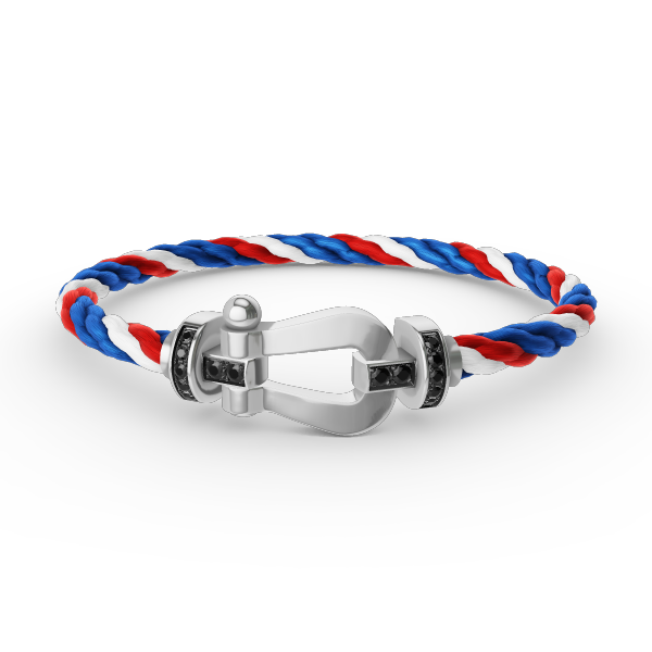 [Royal Top]FORCE LARGE HORSESHOE BLACK DIAMOND BRACELET SILVER