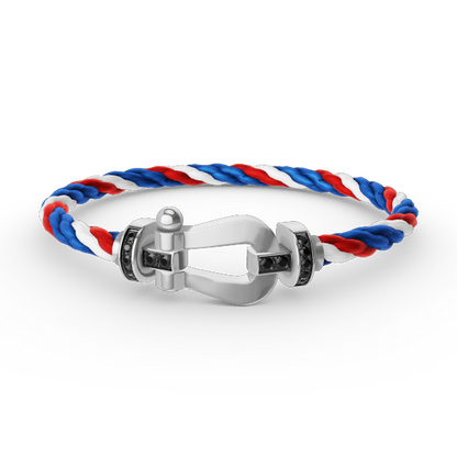 [Royal Top]FORCE LARGE HORSESHOE BLACK DIAMOND BRACELET SILVER