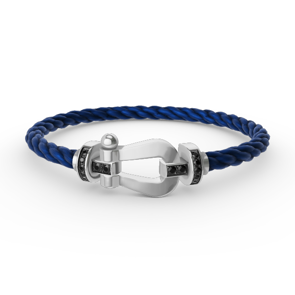 [Royal Top]FORCE LARGE HORSESHOE BLACK DIAMOND BRACELET SILVER