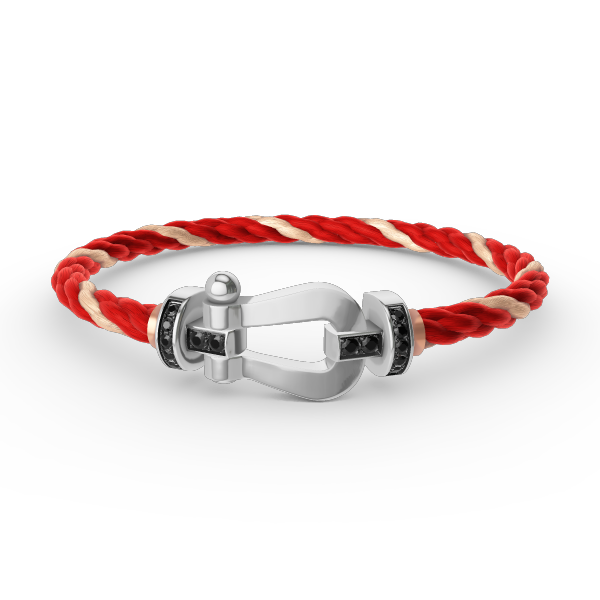 [Royal Top]FORCE LARGE HORSESHOE BLACK DIAMOND BRACELET SILVER