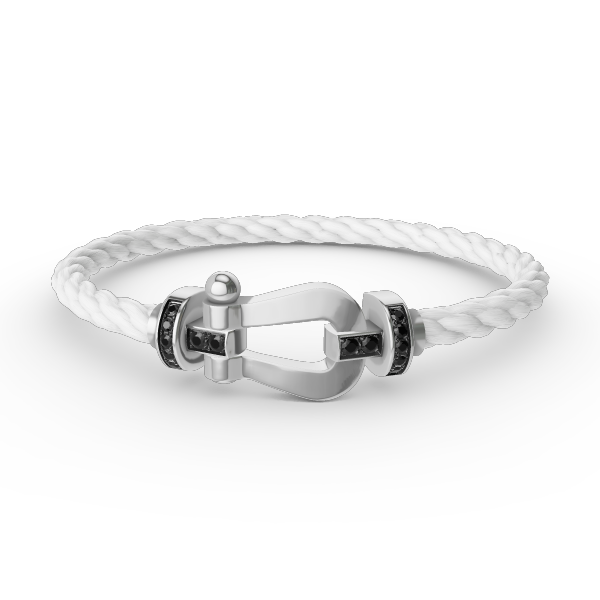 [Royal Top]FORCE LARGE HORSESHOE BLACK DIAMOND BRACELET SILVER