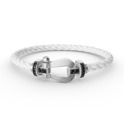 [Royal Top]FORCE LARGE HORSESHOE BLACK DIAMOND BRACELET SILVER