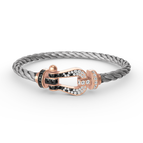 [Royal Top]FORCE LARGE HORSESHOE BLACK WHITE DIAMOND BRACELET ROSE GOLD