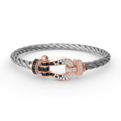 [Royal Top]FORCE LARGE HORSESHOE BLACK WHITE DIAMOND BRACELET ROSE GOLD