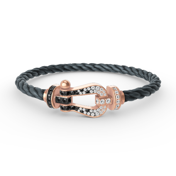 [Royal Top]FORCE LARGE HORSESHOE BLACK WHITE DIAMOND BRACELET ROSE GOLD