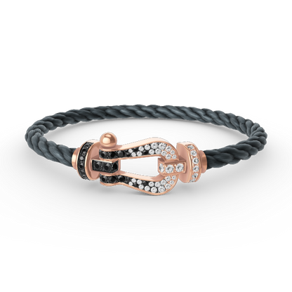 [Royal Top]FORCE LARGE HORSESHOE BLACK WHITE DIAMOND BRACELET ROSE GOLD