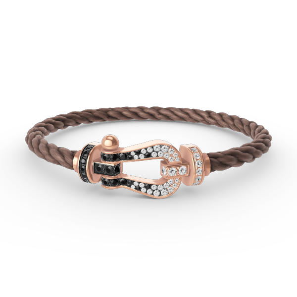[Royal Top]FORCE LARGE HORSESHOE BLACK WHITE DIAMOND BRACELET ROSE GOLD