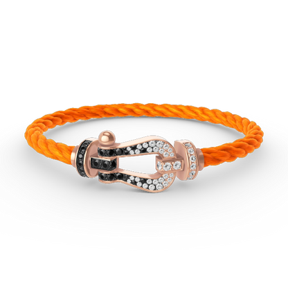 [Royal Top]FORCE LARGE HORSESHOE BLACK WHITE DIAMOND BRACELET ROSE GOLD