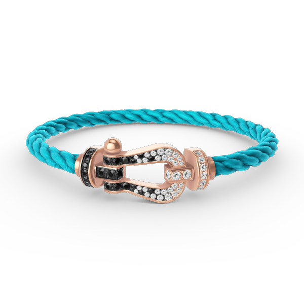 [Royal Top]FORCE LARGE HORSESHOE BLACK WHITE DIAMOND BRACELET ROSE GOLD