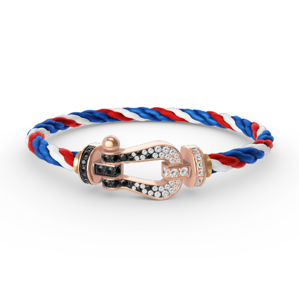 [Royal Top]FORCE LARGE HORSESHOE BLACK WHITE DIAMOND BRACELET ROSE GOLD