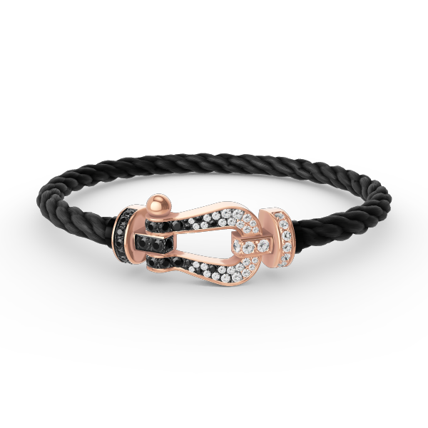 [Royal Top]FORCE LARGE HORSESHOE BLACK WHITE DIAMOND BRACELET ROSE GOLD