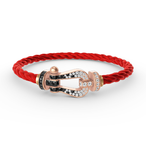 [Royal Top]FORCE LARGE HORSESHOE BLACK WHITE DIAMOND BRACELET ROSE GOLD