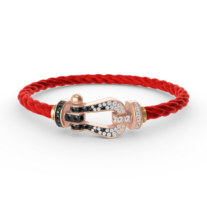 [Royal Top]FORCE LARGE HORSESHOE BLACK WHITE DIAMOND BRACELET ROSE GOLD