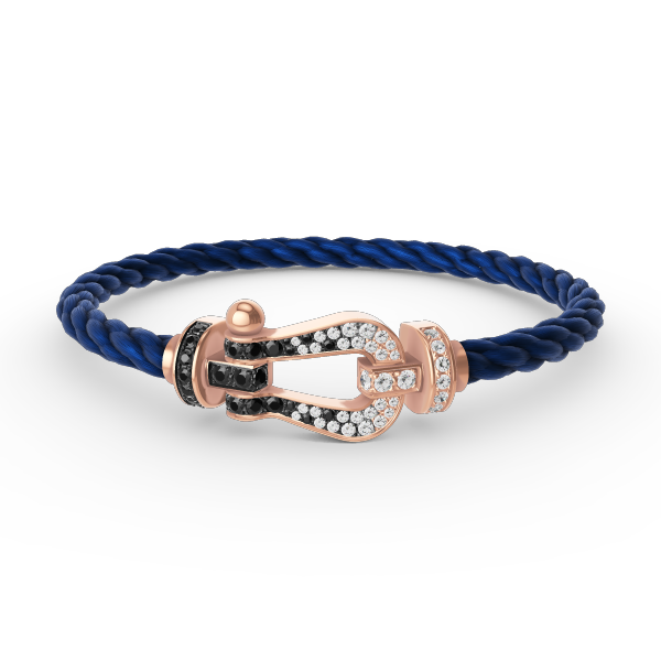 [Royal Top]FORCE LARGE HORSESHOE BLACK WHITE DIAMOND BRACELET ROSE GOLD