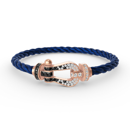 [Royal Top]FORCE LARGE HORSESHOE BLACK WHITE DIAMOND BRACELET ROSE GOLD