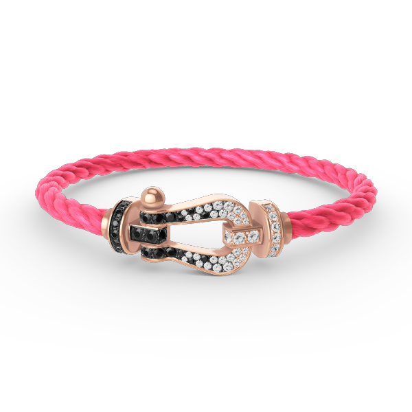 [Royal Top]FORCE LARGE HORSESHOE BLACK WHITE DIAMOND BRACELET ROSE GOLD