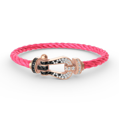 [Royal Top]FORCE LARGE HORSESHOE BLACK WHITE DIAMOND BRACELET ROSE GOLD