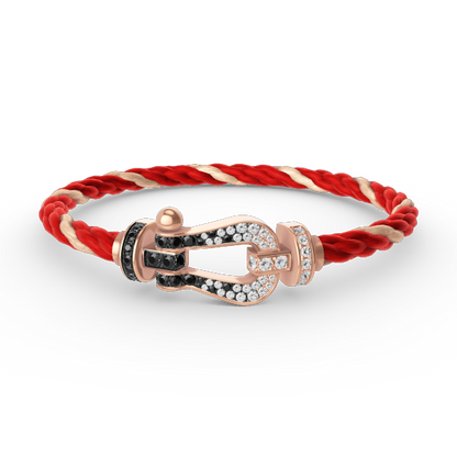[Royal Top]FORCE LARGE HORSESHOE BLACK WHITE DIAMOND BRACELET ROSE GOLD