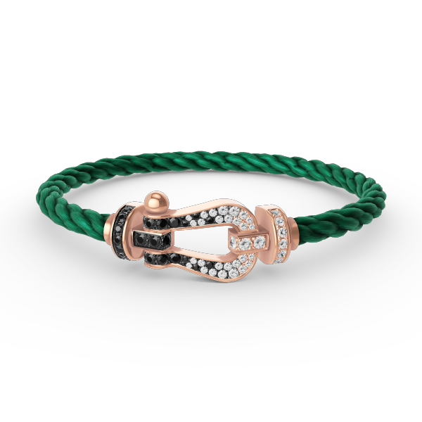 [Royal Top]FORCE LARGE HORSESHOE BLACK WHITE DIAMOND BRACELET ROSE GOLD