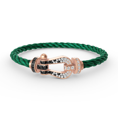 [Royal Top]FORCE LARGE HORSESHOE BLACK WHITE DIAMOND BRACELET ROSE GOLD