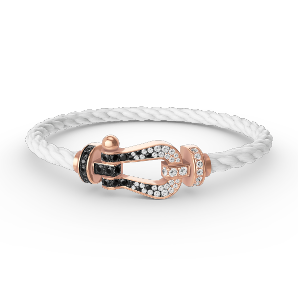 [Royal Top]FORCE LARGE HORSESHOE BLACK WHITE DIAMOND BRACELET ROSE GOLD