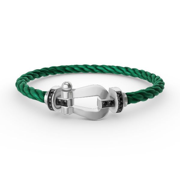 [Royal Top]FORCE LARGE HORSESHOE BLACK DIAMOND BRACELET SILVER