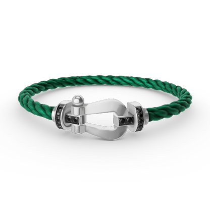 [Royal Top]FORCE LARGE HORSESHOE BLACK DIAMOND BRACELET SILVER