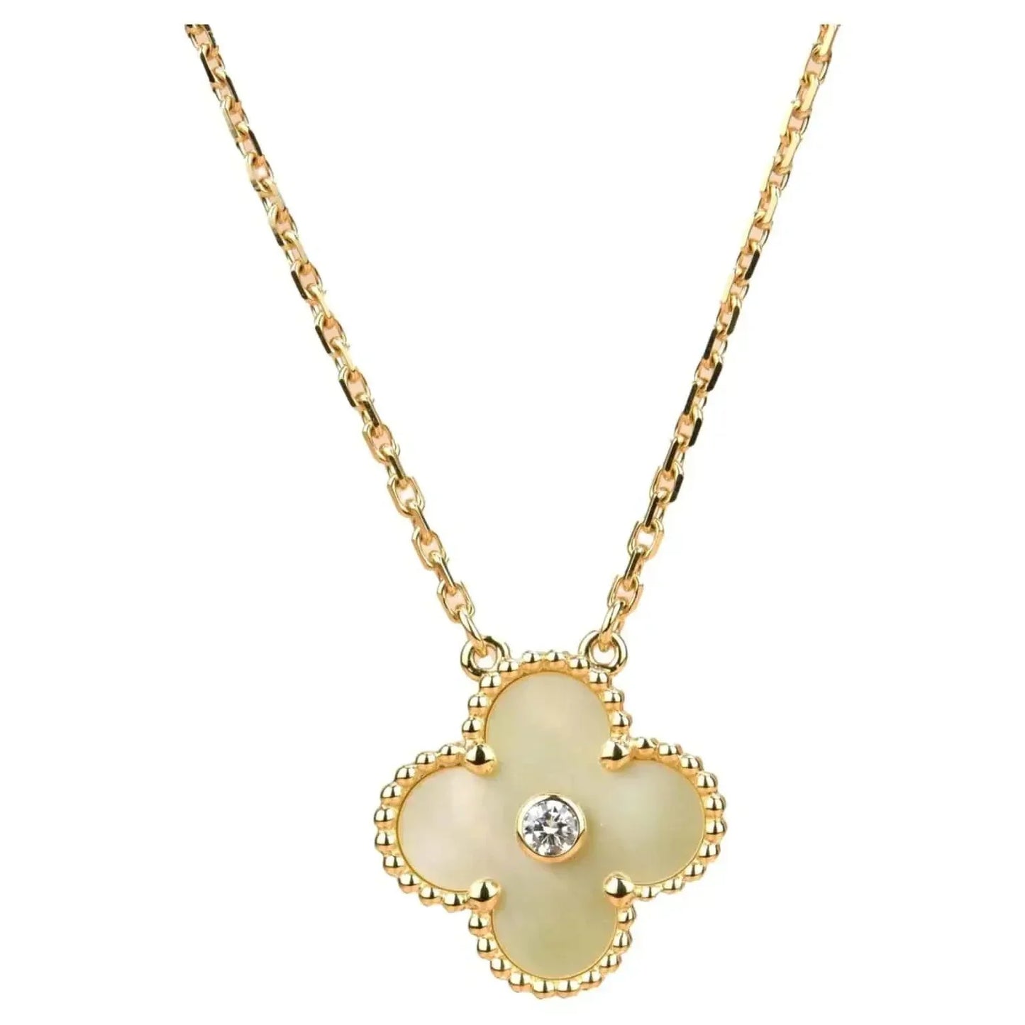 [Royal Top]CLOVER 15MM DIAMOND GOLD MOTHER OF PEARL NECKLACE