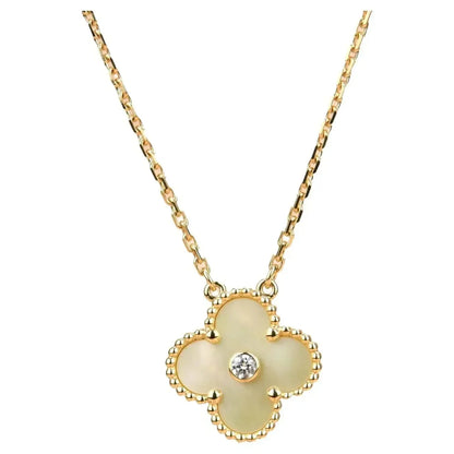 [Royal Top]CLOVER 15MM DIAMOND GOLD MOTHER OF PEARL NECKLACE