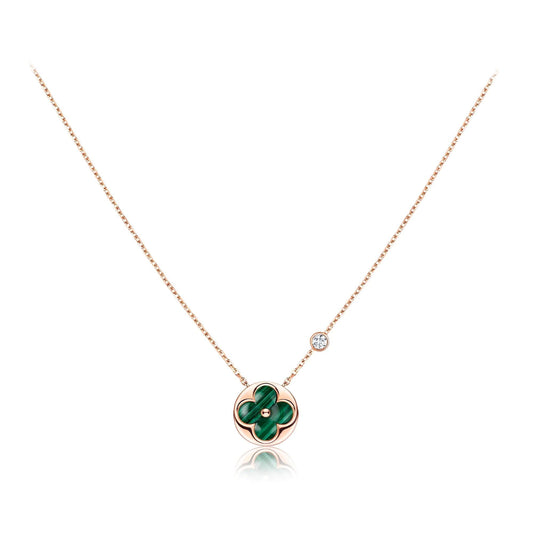 [Royal Top]SUN PEDANT PINK GOLD 1 DIAMOND NECKLACE