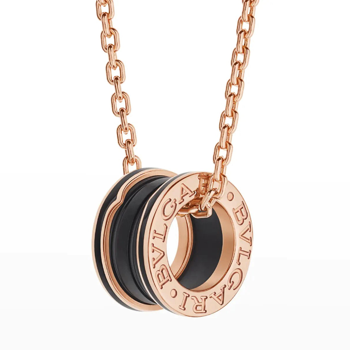 [Royal Top]ZERO 1 BLACK CERAMIC PINK GOLD NECKLACE