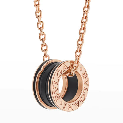 [Royal Top]ZERO 1 BLACK CERAMIC PINK GOLD NECKLACE