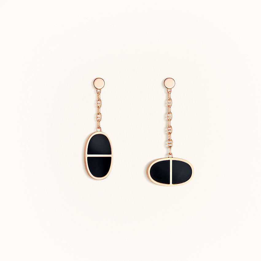 [Royal Top]CHAINE VERSO BLACK CERAMIC EARRINGS