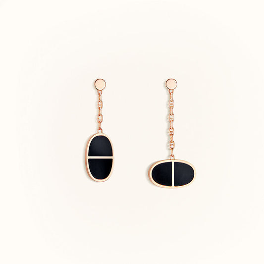 [Royal Top]CHAINE VERSO BLACK CERAMIC EARRINGS
